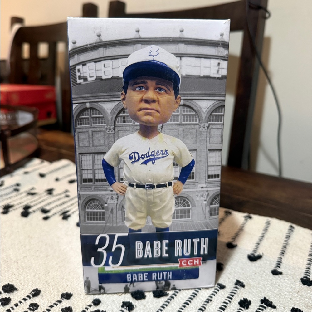 Babe Ruth Dodgers bobble head from 2014 NIB